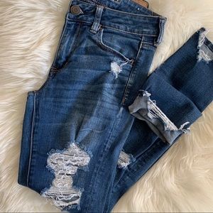 American Eagle High Rise Distressed Jeggings